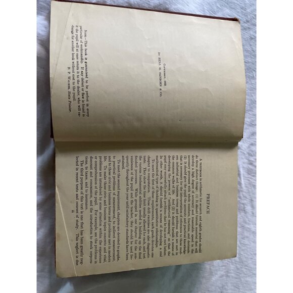 The Stone Arithmetic Advanced State Of Kansas Hardcover 1911 Vintage Book - Picture 9 of 16